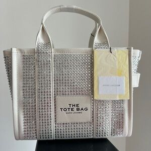 MARC JACOBS White Crystal The Tote Bag Crossbody